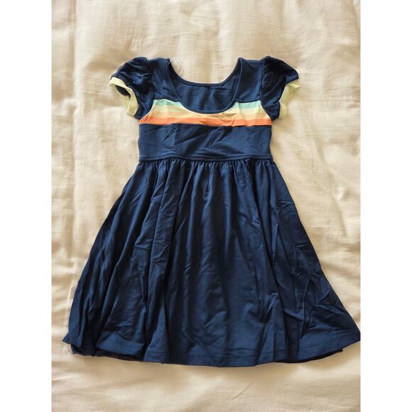 Omi Jo | Well Dressed Wolf Camp Stripe Navy Blue Empire Dress - Picture 7 of 7
